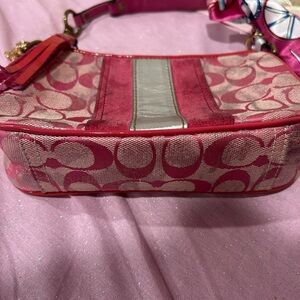 Coach Pink and Silver Shoulder Bag